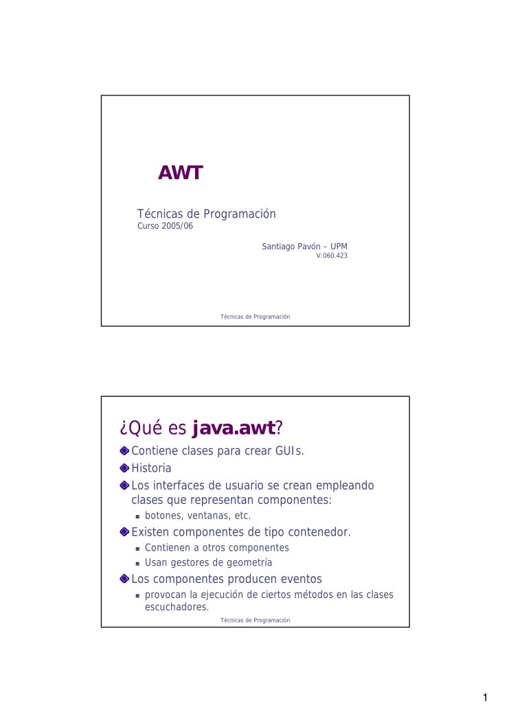 Imágen de pdf Introduccion a AWT